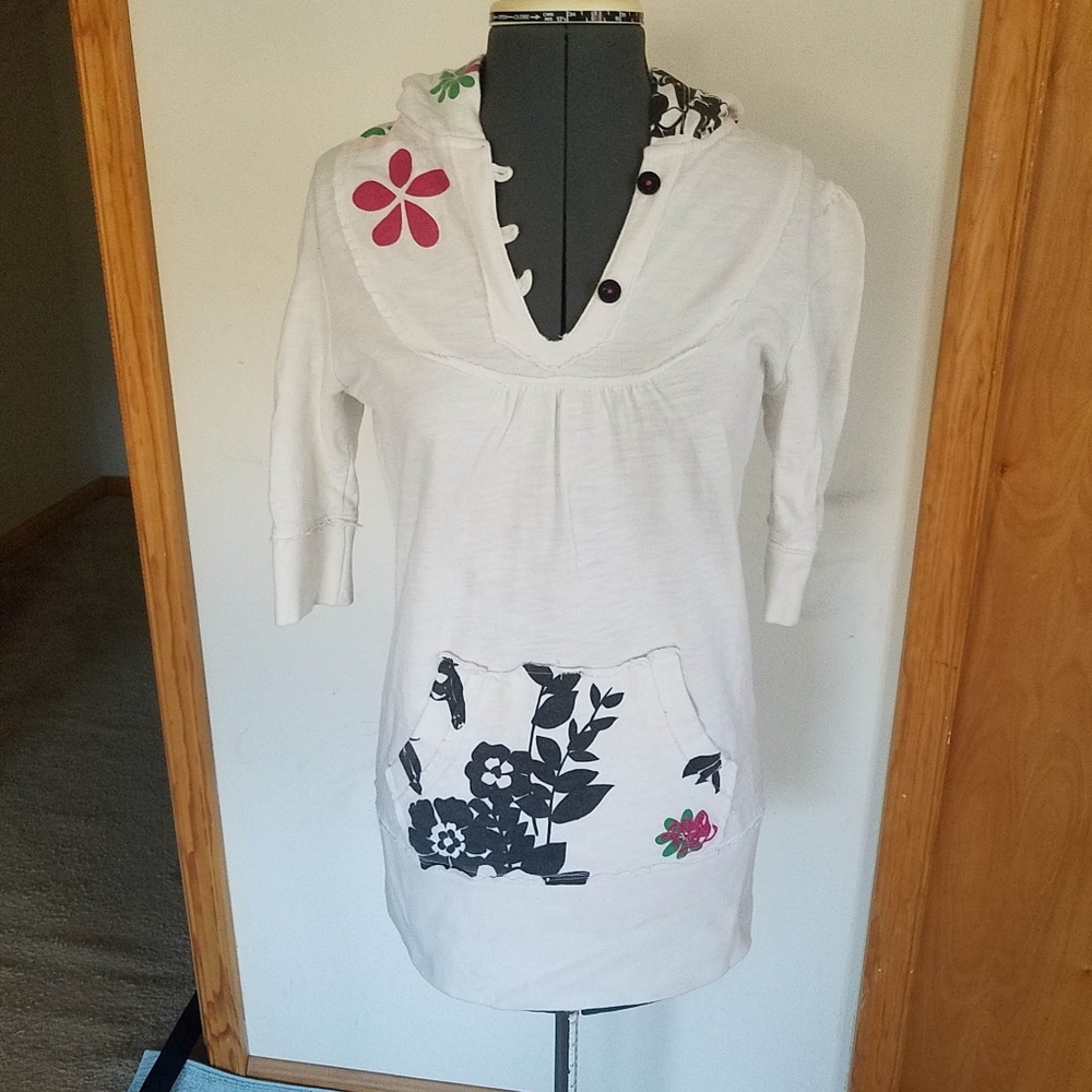 Roxy Tunic Hooded Sweatshirt Tee Shirt Top